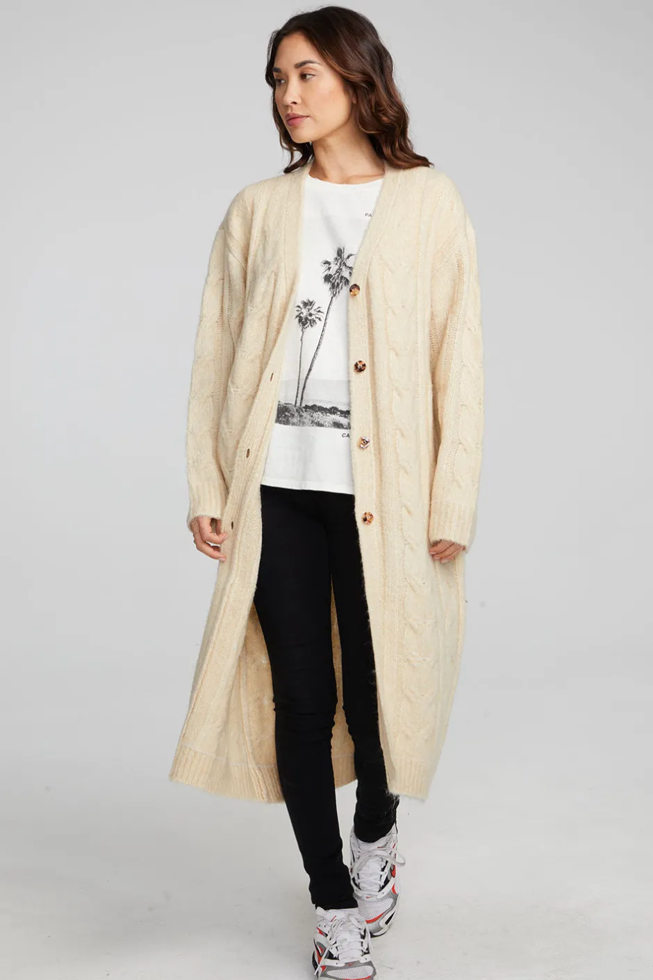 Women Chaser Brand Bridge Macaroon Long Cardigan