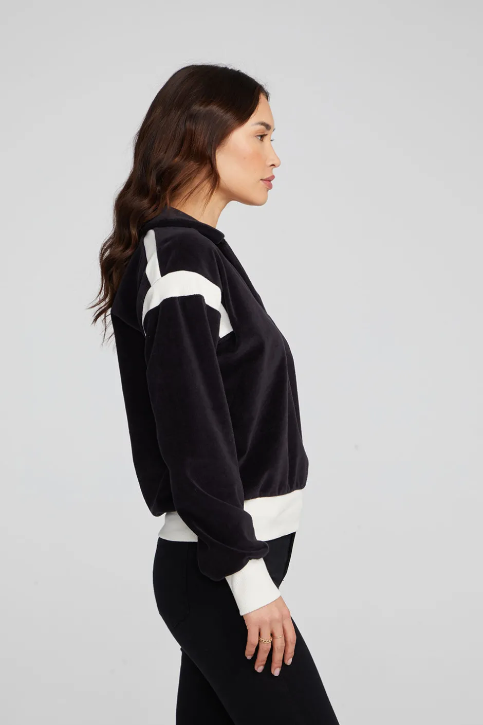 Women Chaser Brand Brooke Shadow Black Blouse