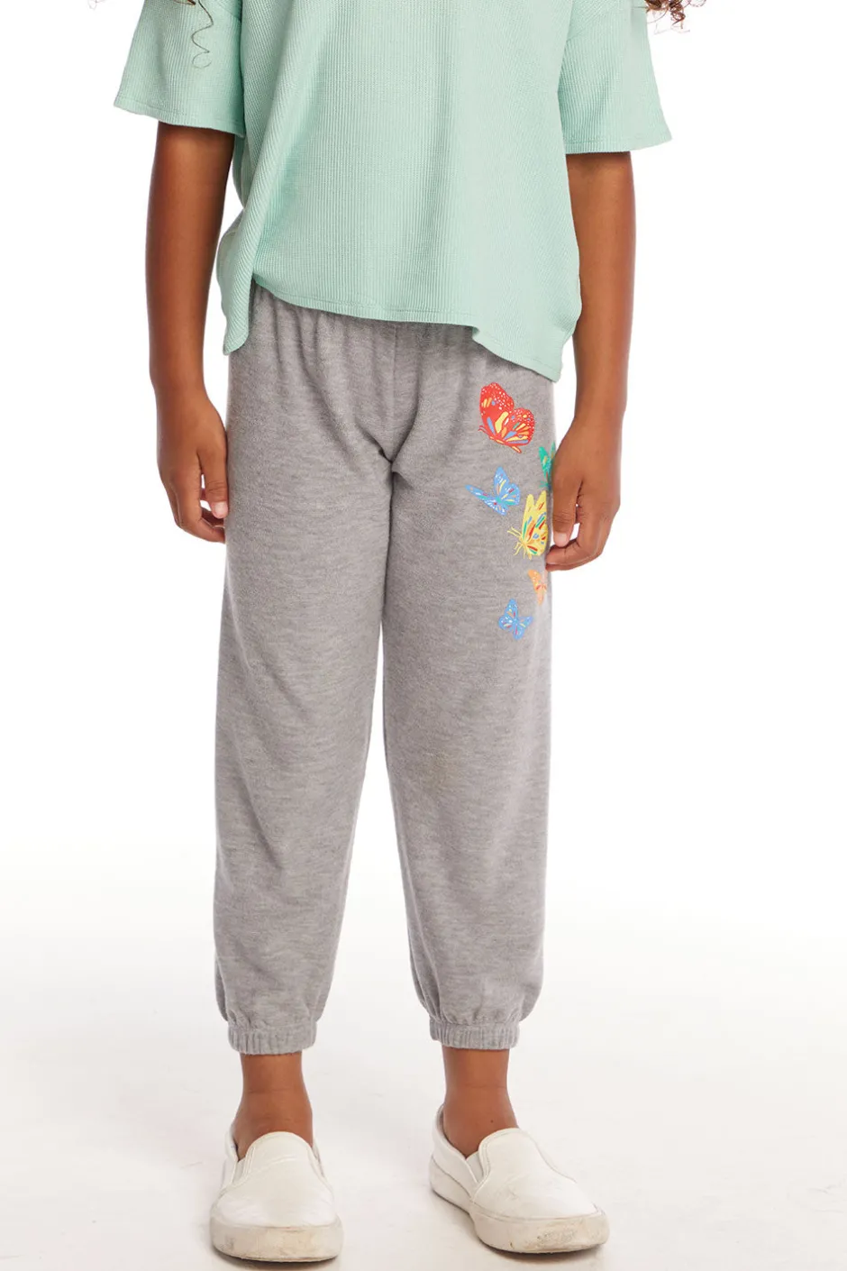 Kids Chaser Brand Butterflies Girls Cozy Knit Sweatpant