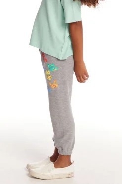 Kids Chaser Brand Butterflies Girls Cozy Knit Sweatpant