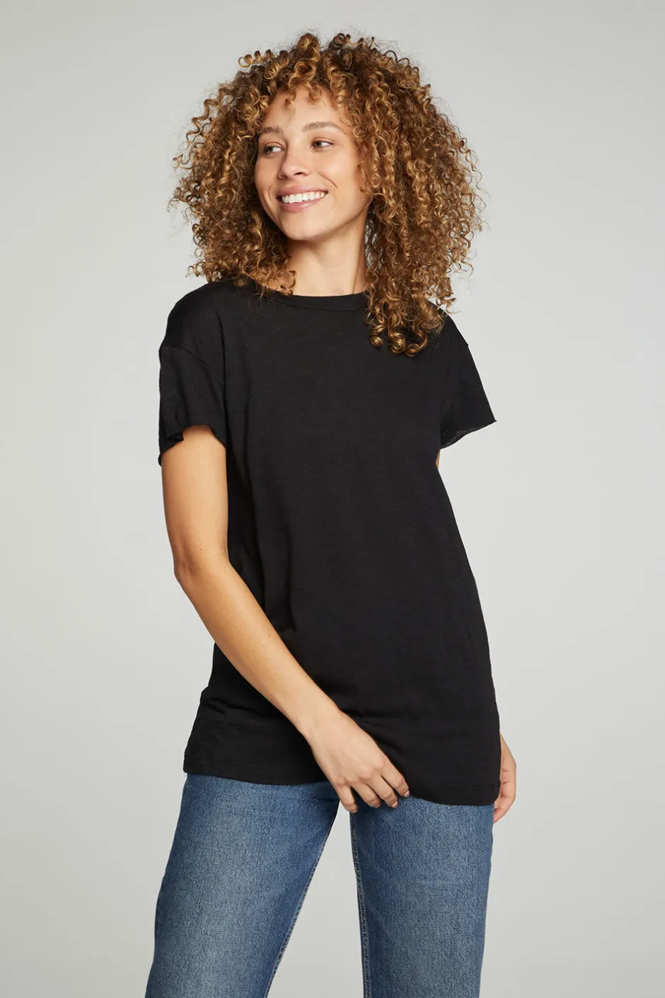Women Chaser Brand Cap Sleeve Crew Neck Tee