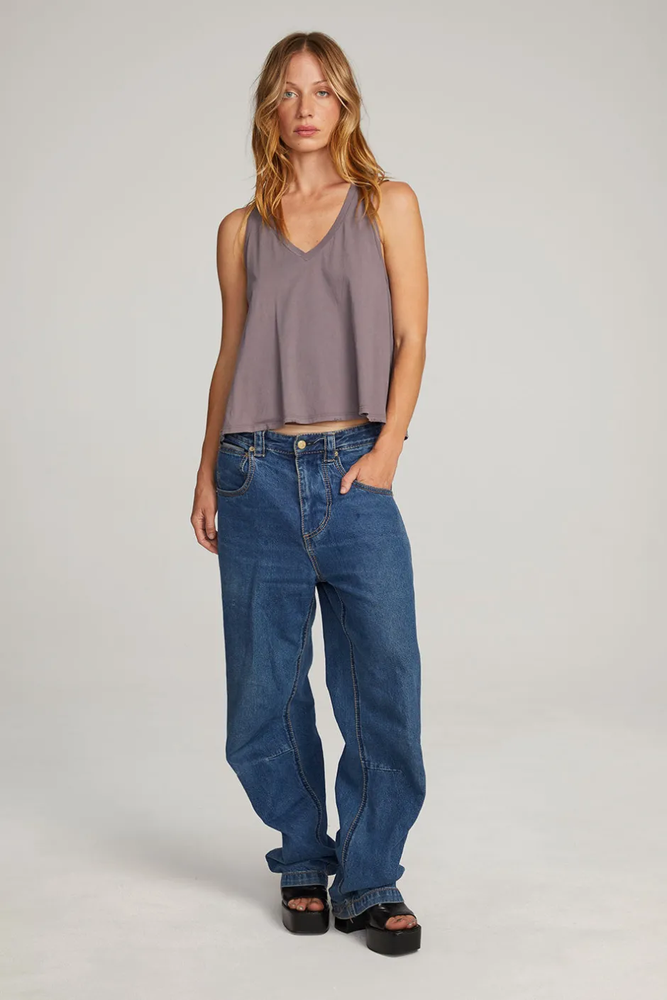 Women Chaser Brand Carmel Purple Sage Tank Top