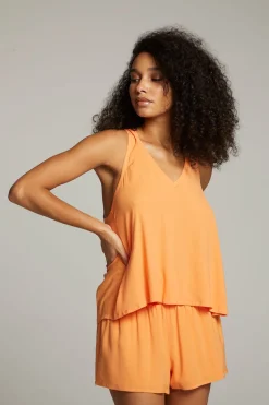 Women Chaser Brand Carmel Tangerine Tank Top