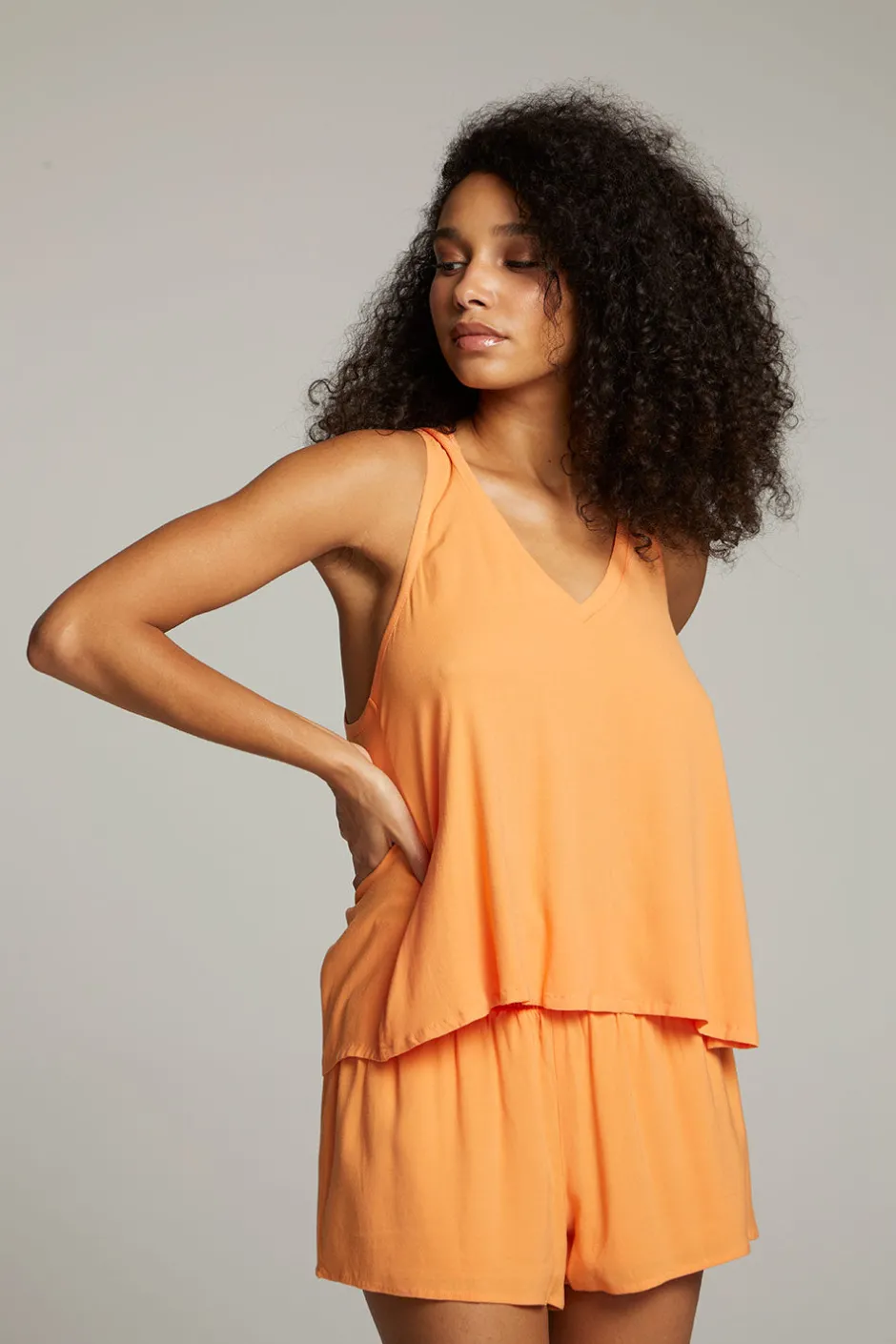 Women Chaser Brand Carmel Tangerine Tank Top