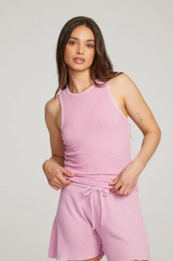 Women Chaser Brand Carnaby Pastel Lavender Tank Top