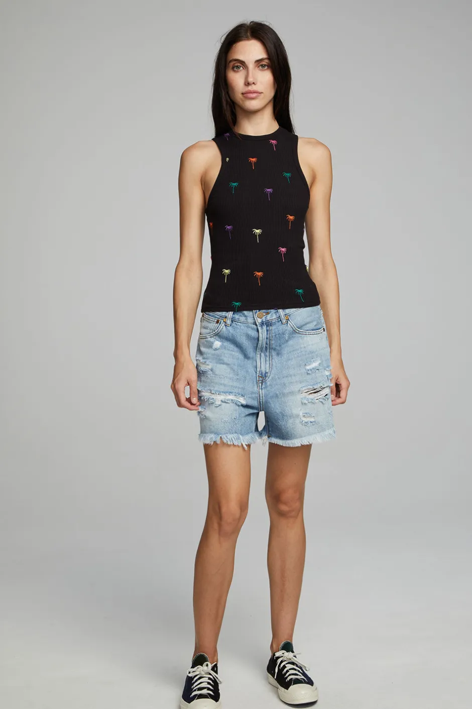 Women Chaser Brand Carnaby Tank Top Palm Print
