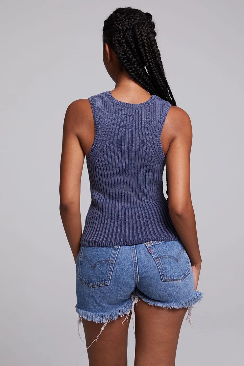 Women Chaser Brand Carnaby Washed Indigo Tank Top