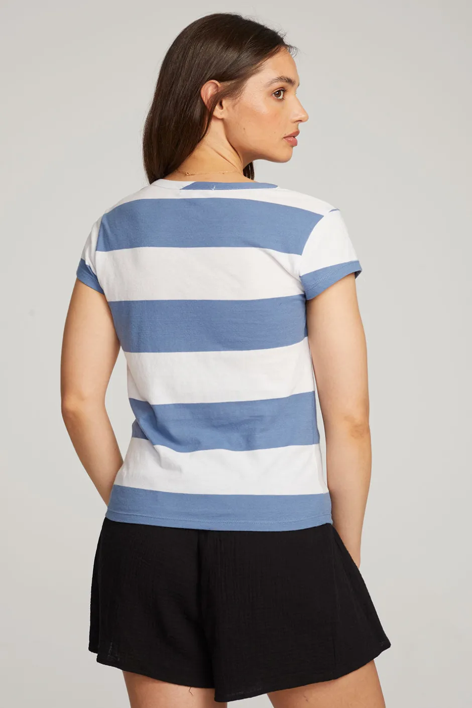 Women Chaser Brand Chandler Vintage Blue Stripe Tee