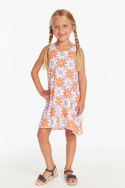 Kids Chaser Brand Checkered Floral Girls Tank Dress