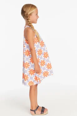 Kids Chaser Brand Checkered Floral Girls Tank Dress