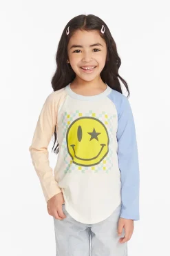Kids Chaser Brand Checkered Smiley Girls Long Sleeve