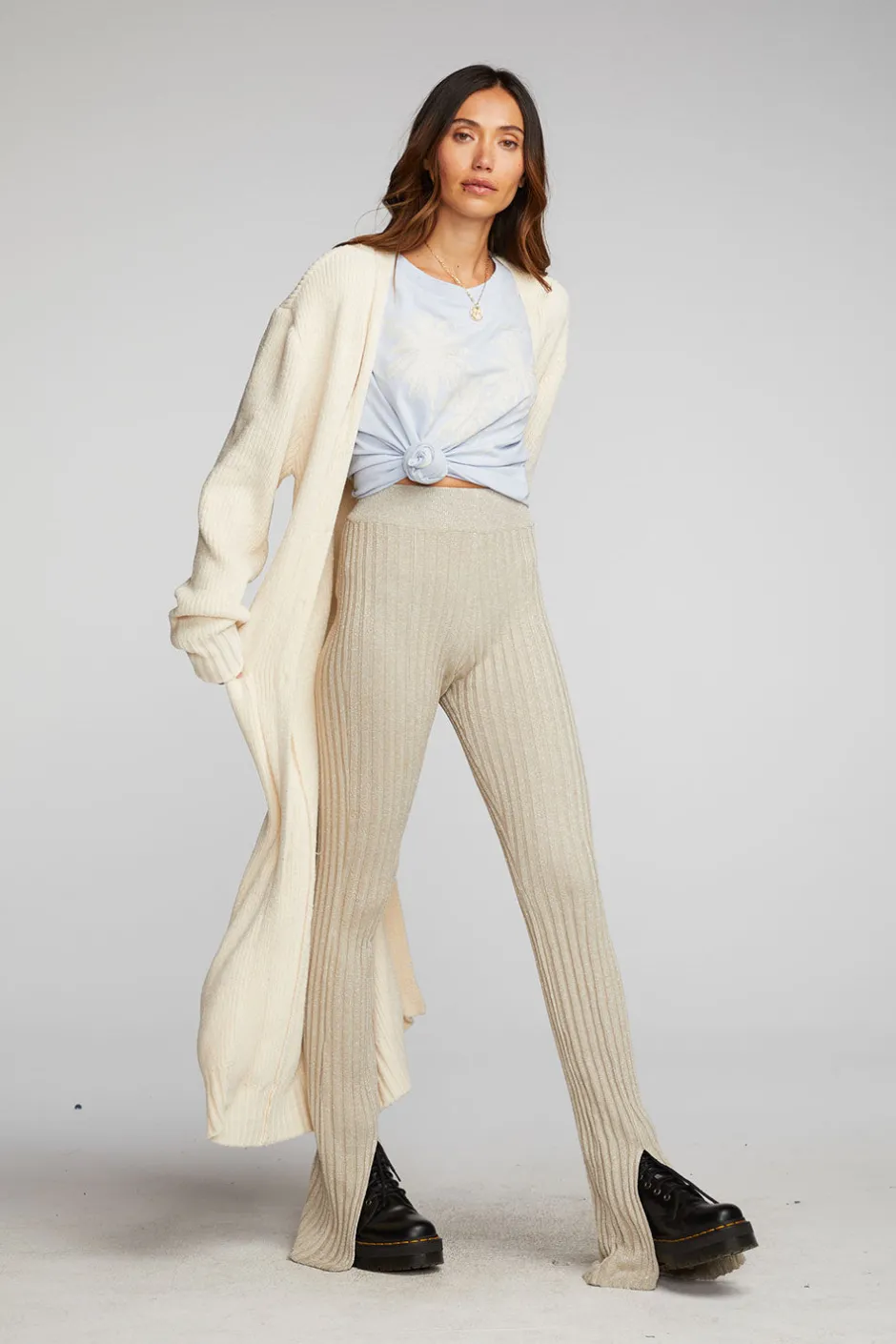 Women Chaser Brand Chenille Sweater Knit Button Down Long Cardigan