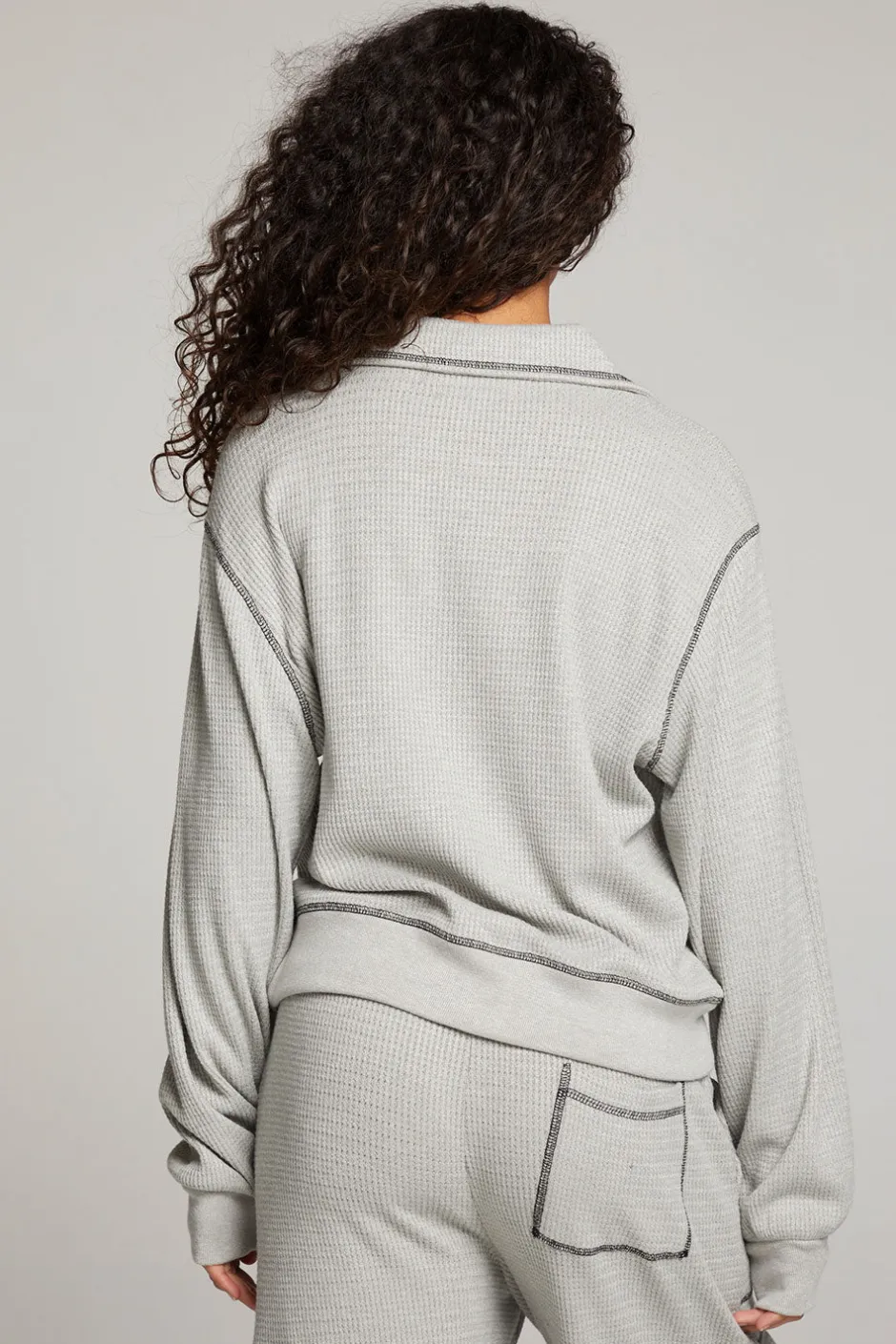 Women Chaser Brand Church Heather Grey Long Sleeve