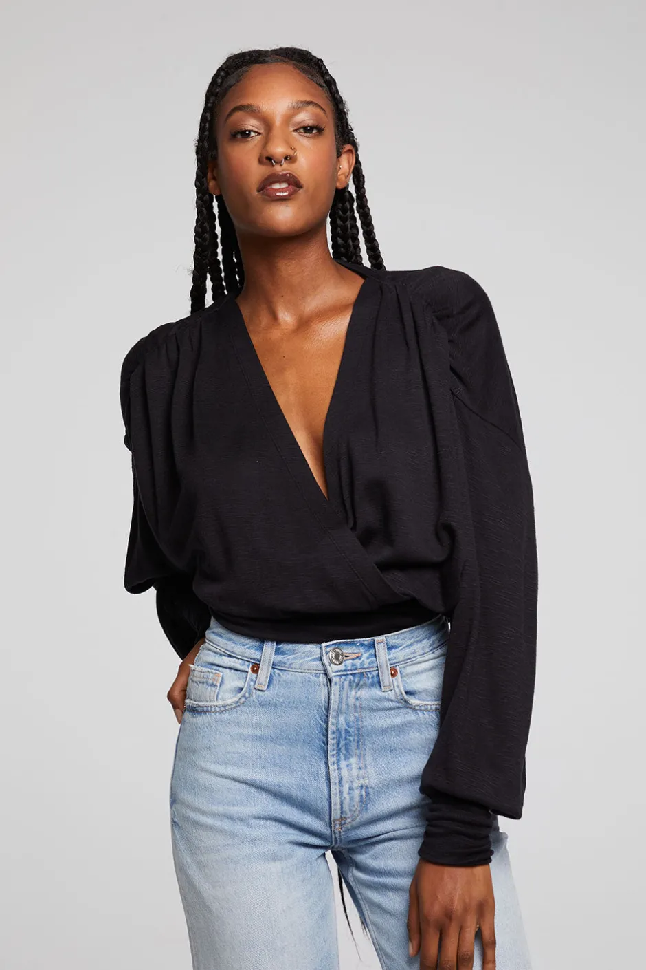 Women Chaser Brand City Licorice Blouse