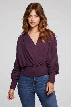 Women Chaser Brand City Plum Perfect Blouse