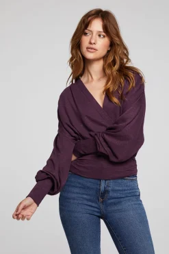Women Chaser Brand City Plum Perfect Blouse
