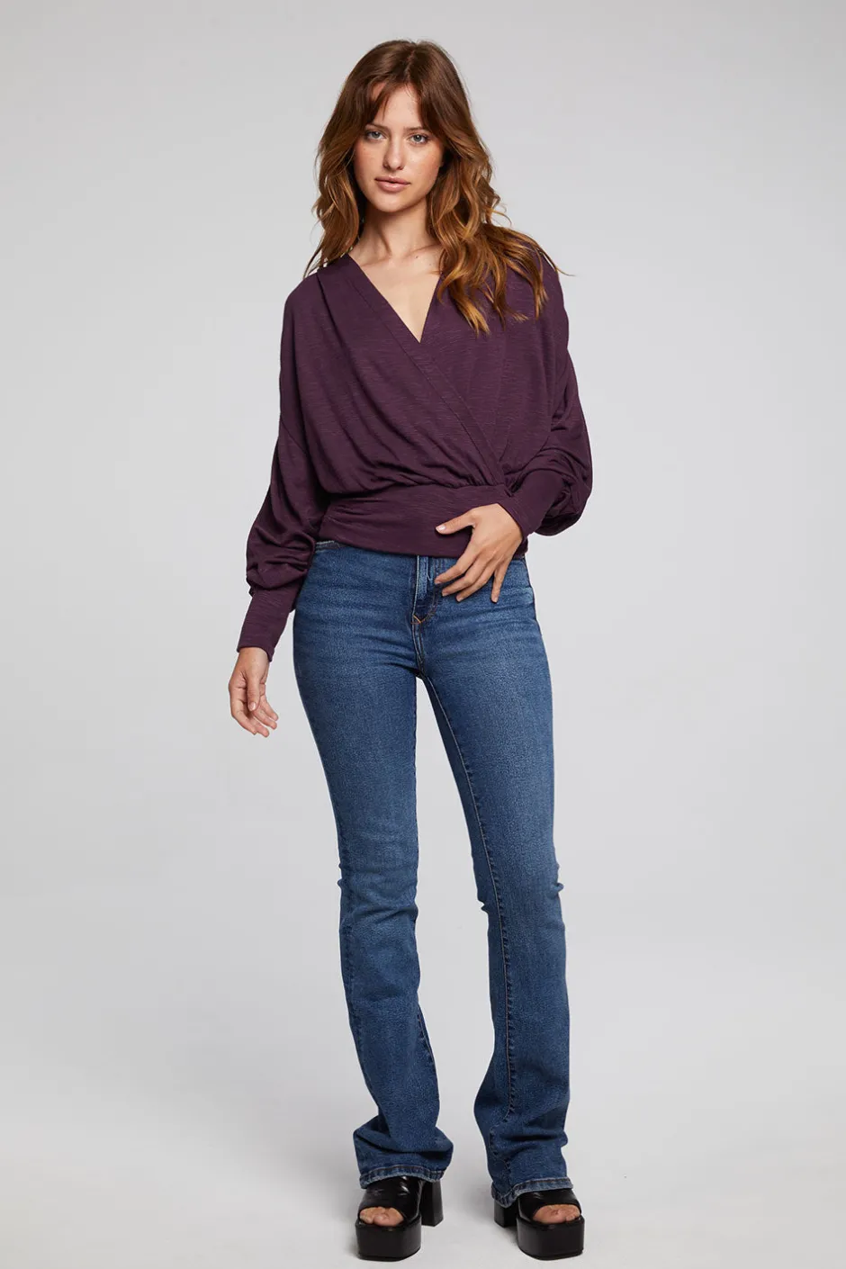 Women Chaser Brand City Plum Perfect Blouse