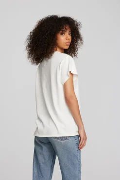 Women Chaser Brand Coast Cotton Jersey Crewneck Tee With Rib Neckband