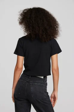Women Chaser Brand Coast Cotton Jersey Mockneck Tee With Rib