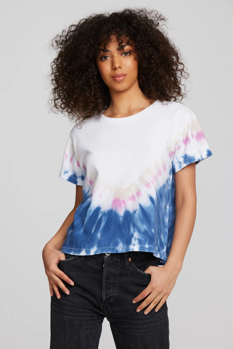 Women Chaser Brand Coast Cotton Jersey Oversized Crew Neck Tee