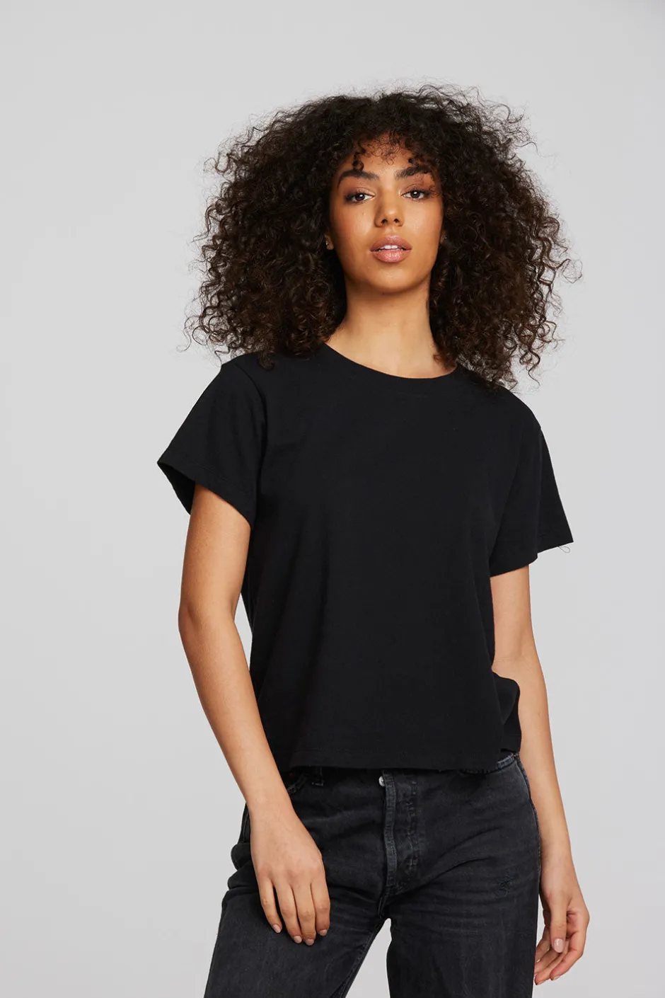 Women Chaser Brand Coast Cotton Jersey Oversized Crew Neck Tee