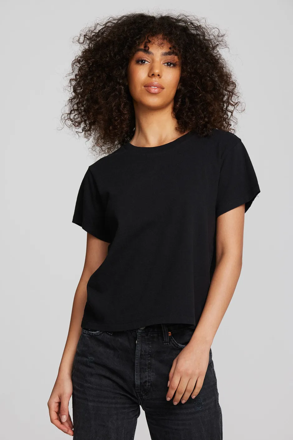 Women Chaser Brand Coast Cotton Jersey Oversized Crew Neck Tee