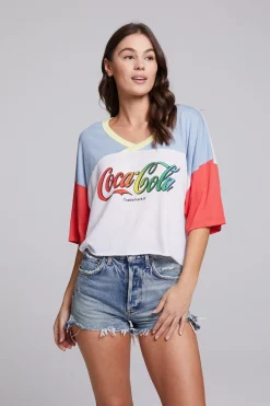 Women Chaser Brand Coca-Cola Rainbow Logo Levi Tee