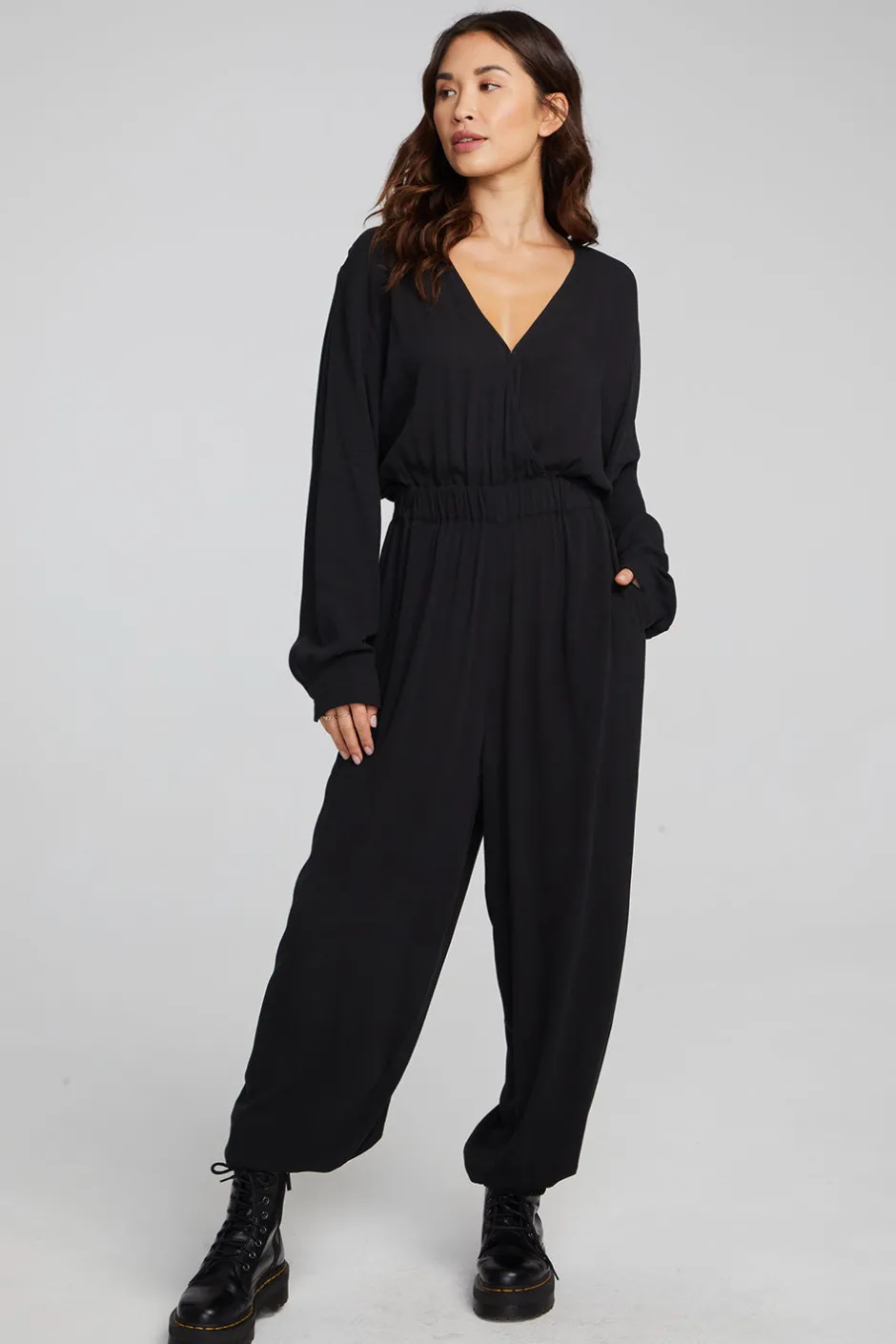 Women Chaser Brand Colette Shadow Black Jumpsuit
