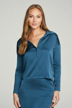 Women Chaser Brand Collared Half Placket Dolman