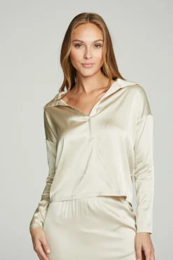 Women Chaser Brand Collared Half Placket Dolman