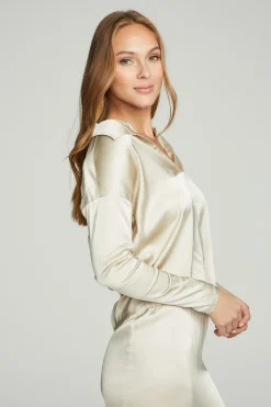 Women Chaser Brand Collared Half Placket Dolman