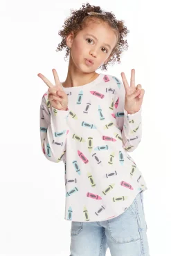 Kids Chaser Brand Coloring Time Girls Long Sleeve
