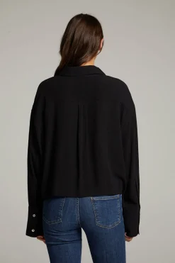 Women Chaser Brand Coral True Black Button Up Top