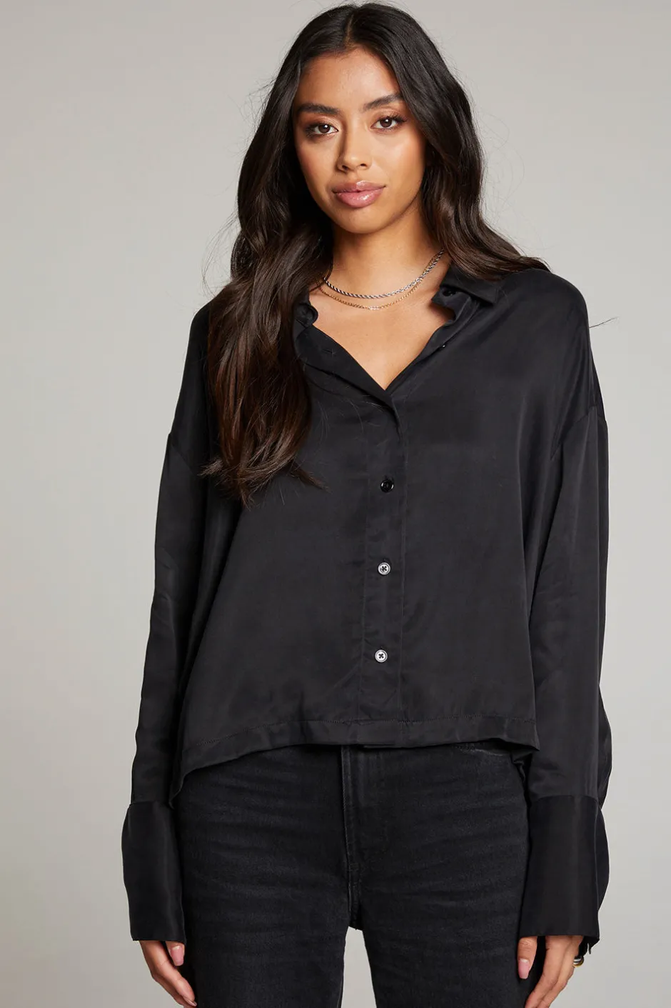 Women Chaser Brand Corall Licorice Button Up