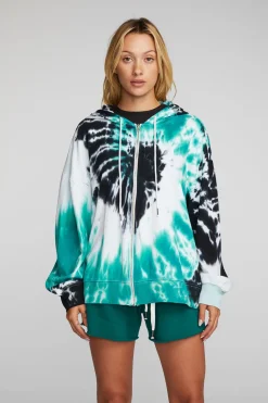 Women Chaser Brand Cotton Fleece Zip Up Hoodie