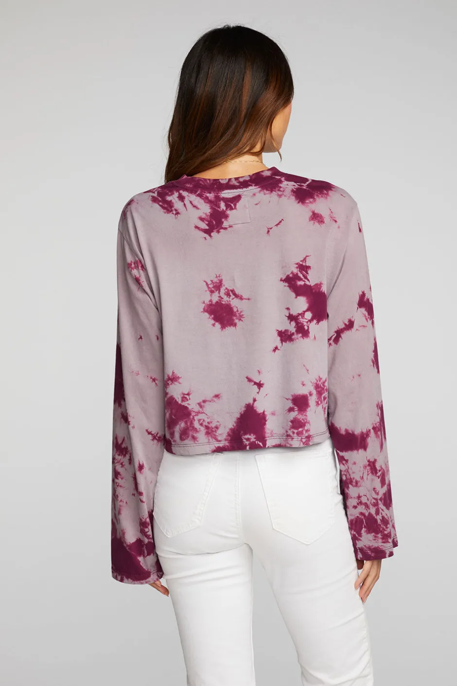 Women Chaser Brand Cotton Jersey Cropped Long Sleeve Tee