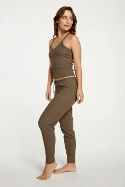 Women Chaser Brand Cozy Rib Cropped Double V Cami