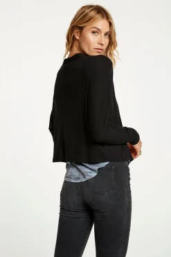 Women Chaser Brand Cozy Rib Drop Shoulder Open Cardigan