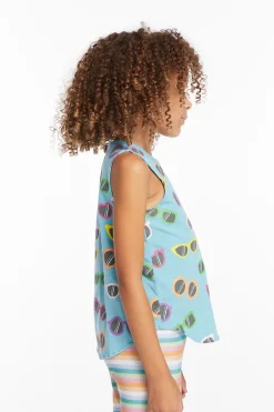 Kids Chaser Brand Crazy Sunglasses Girls Vintage Jersey Shirttail Muscle
