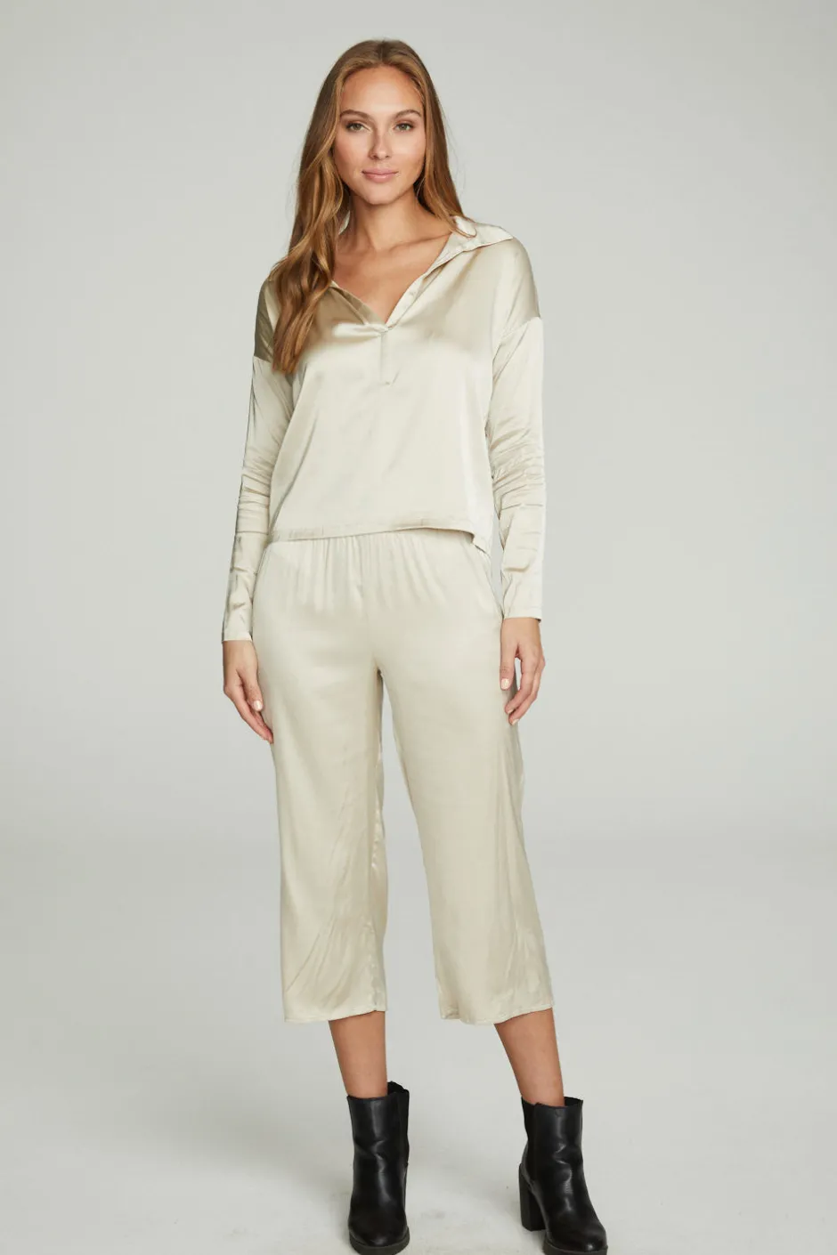Women Chaser Brand Cropped Wide Leg Culotte