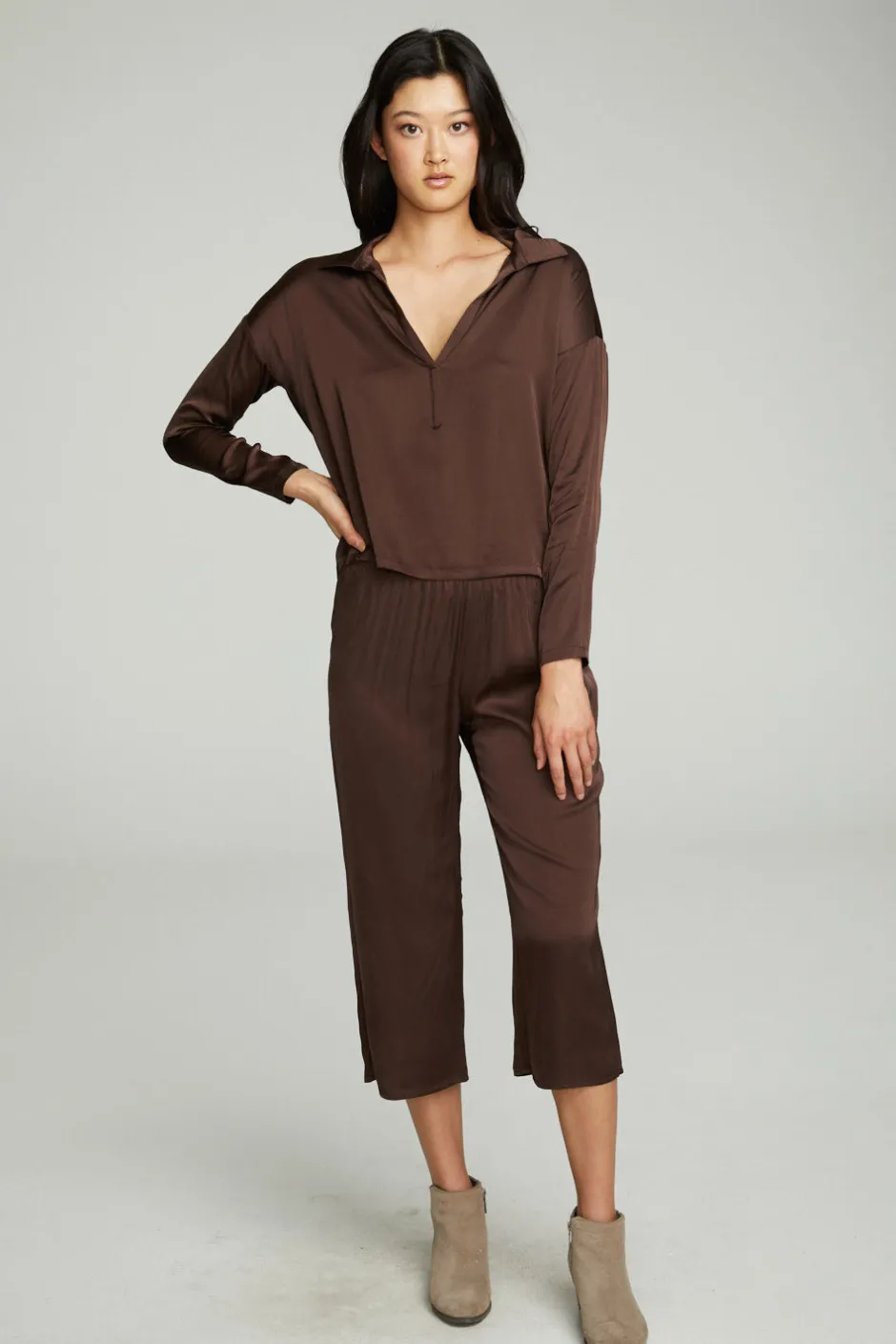 Women Chaser Brand Cropped Wide Leg Culotte