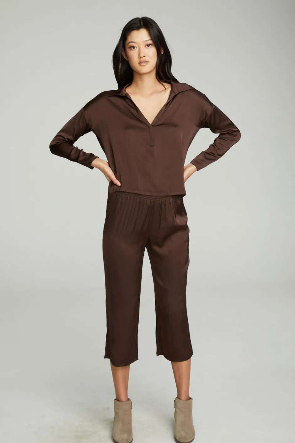 Women Chaser Brand Cropped Wide Leg Culotte
