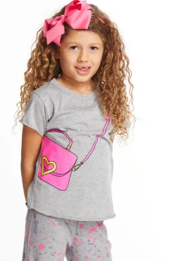 Kids Chaser Brand Cute Purse Girls Crew Neck Tee