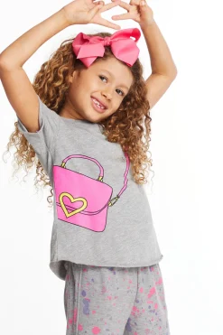 Kids Chaser Brand Cute Purse Girls Crew Neck Tee