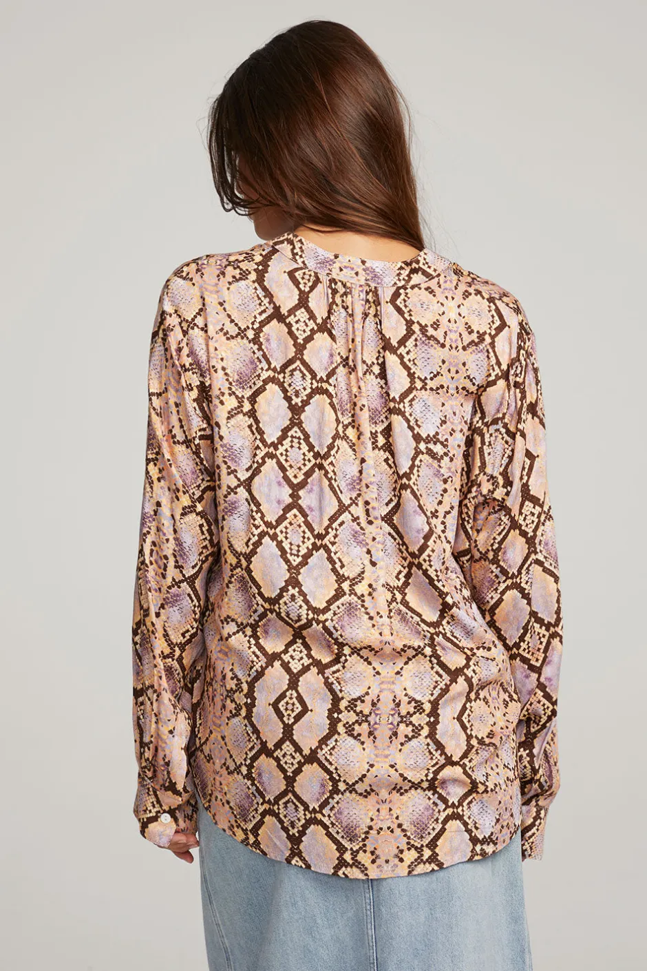 Women Chaser Brand Denver Python Print Blouse