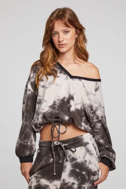 Women Chaser Brand Diamond Rock Cropped Pullover