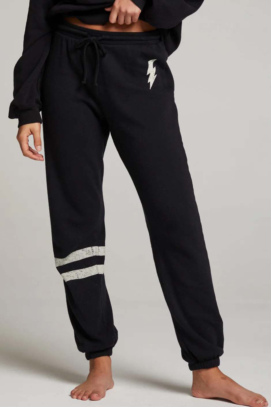 Women Chaser Brand Distressed Bolt Sweatpant