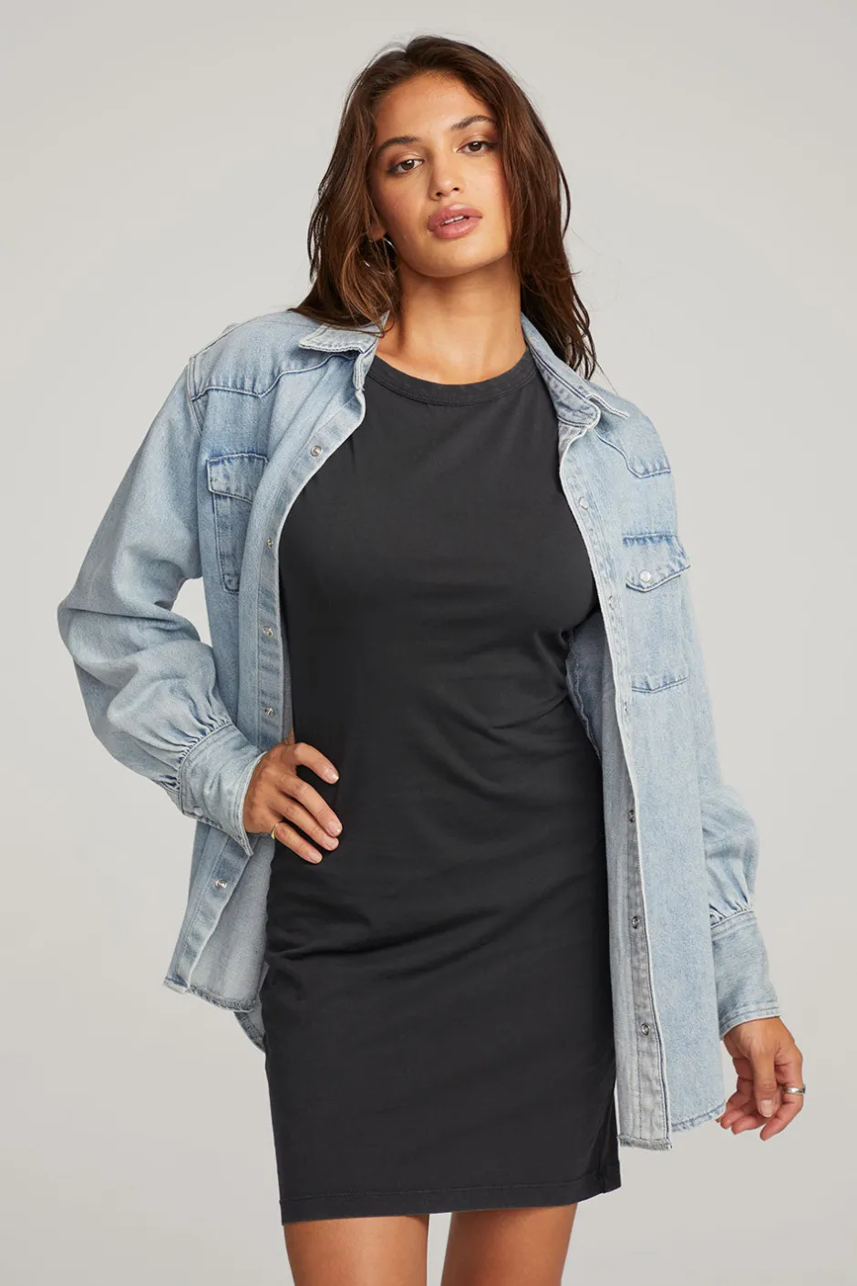 Women Chaser Brand Elk Classic Blue Button Down