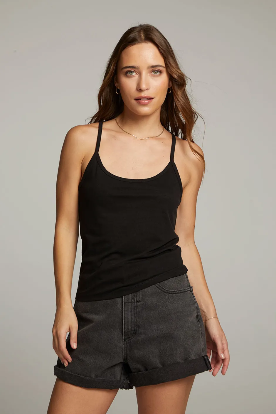 Women Chaser Brand Emma Black Tank Top