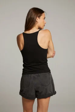 Women Chaser Brand Emma Black Tank Top